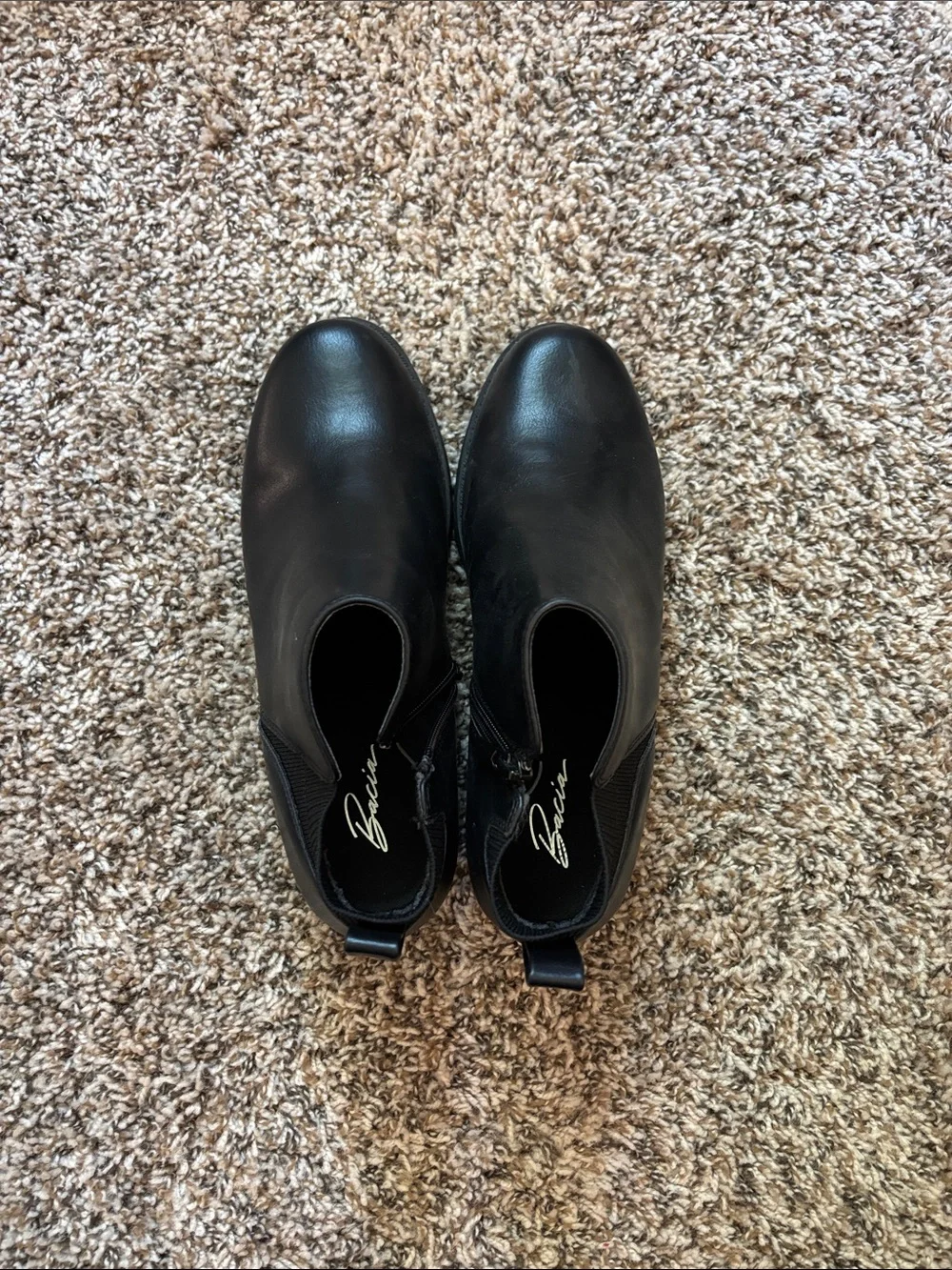 NWOT Black Leather Ankle Booties